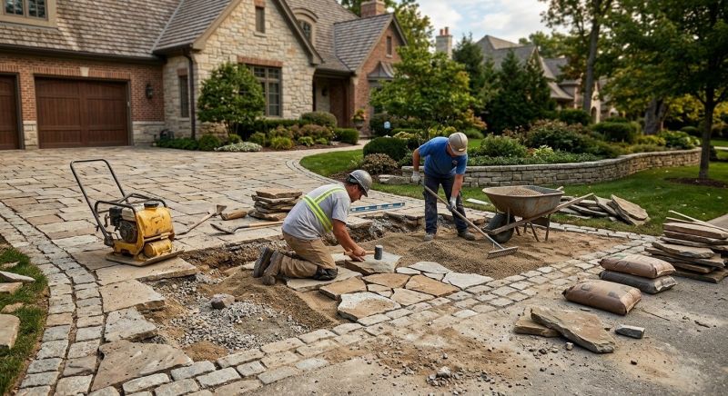 Brick Driveway Repair in Forney, TX