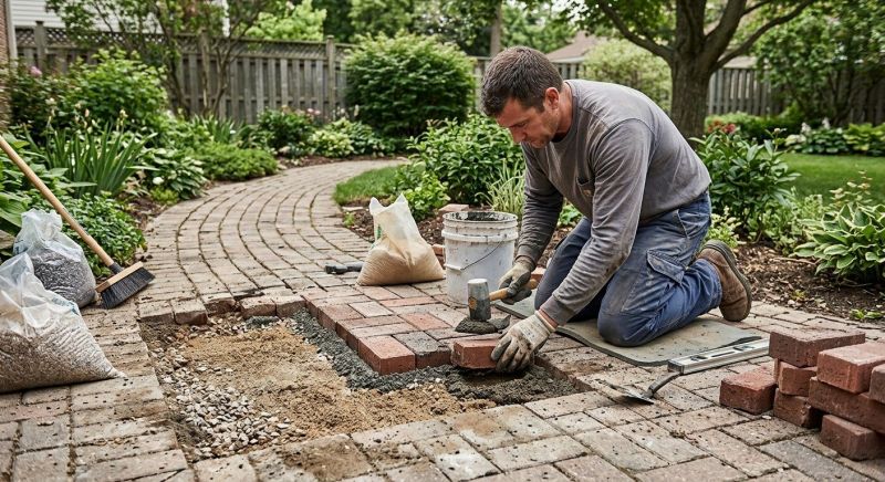 Brick Driveway Repair in Forney, TX