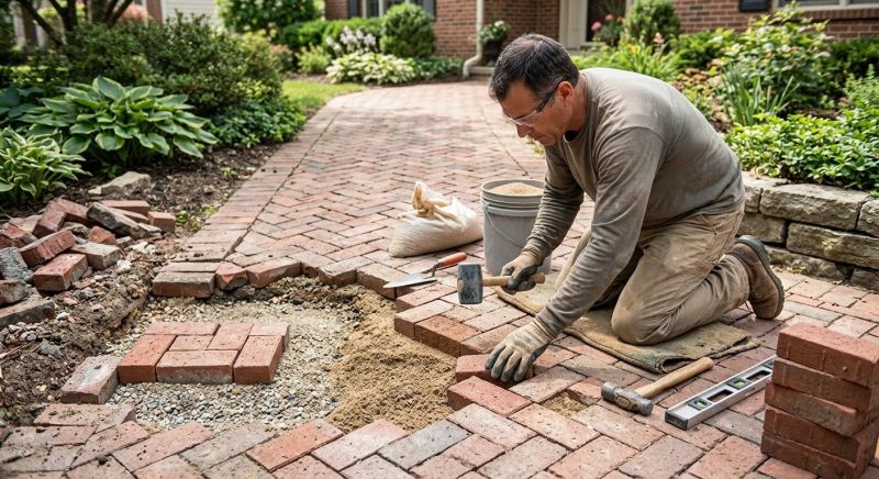 Brick Hardscape Repair in Forney, TX