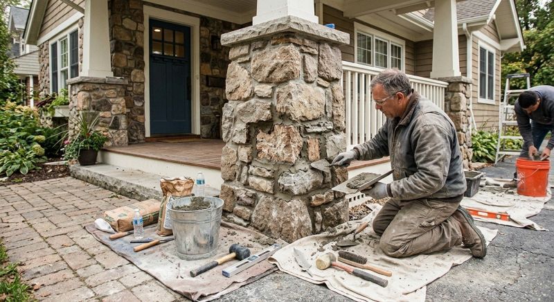Stone Column Repair in Forney, TX