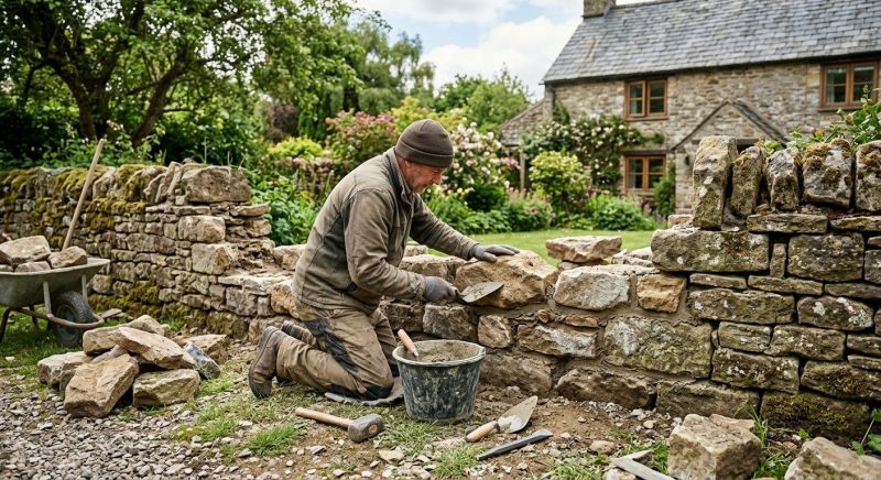 Stone Wall Repair in Rockwall, TX